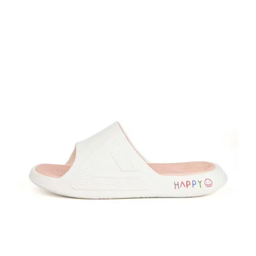 PEAK Extreme National Creativity Happy Smiley Face DIY Beach Sandals Unisex White Pink