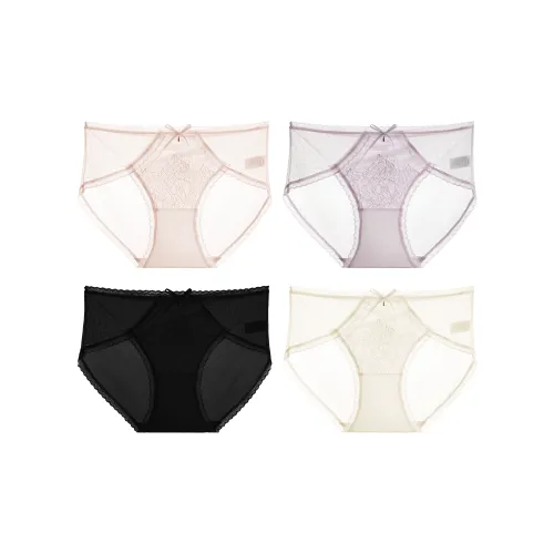 Ordifen Розовый+Фиолетовый+Черный+Кожа Женские Трусики-бикини