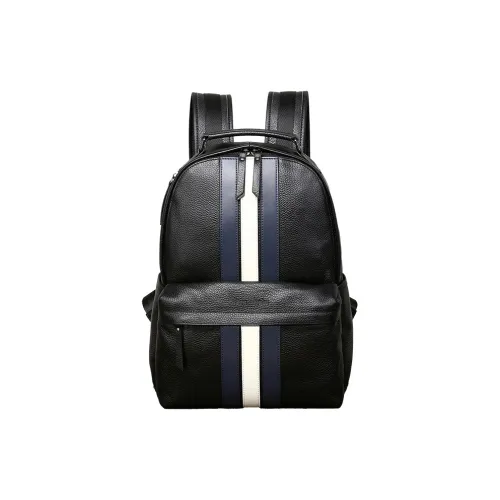 BISON DENIM Рюкзак из крупнозернистой текстуры коровья кожа стандартный мужской многоцветный