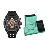 MF0473G Черный корпус с черным циферблатом, резиновый ремешок