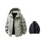 Серый, зеленый (с пуховой подкладкой)