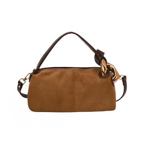 CAREELL Замша Одно Плечо Сумка Стандартная Женская Кофейно-Коричневая