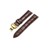 Золотая пряжка - коричневая кожа с коричневой строчкой