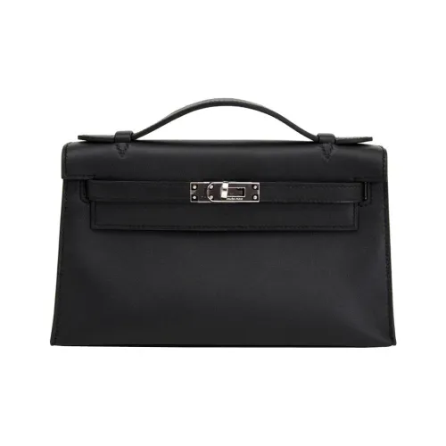 HERMES Mini Kelly Generation 1 Swift Кожа Сумка Kelly Сумка Женская 89 Черная