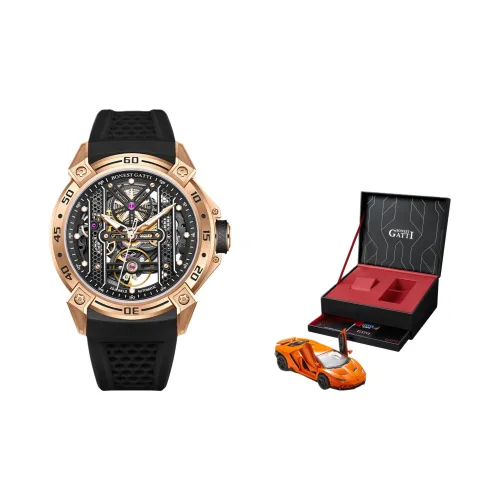 BONEST GATTI Phantom Time Коллекция Автоматический Механический Механизм Резиновый Ремешок Часы Мужские Часы Черепный Циферблат