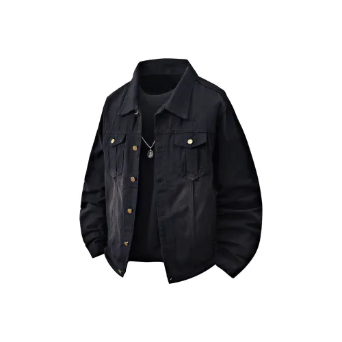 SENJIALUO Черный Мужской Джинсовый Куртка