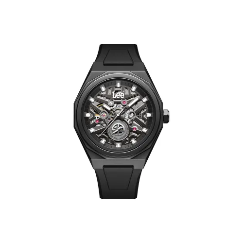 Lee Наручные часы Механический механизм Силиконовый ремешок Черепный циферблат Мужские часы