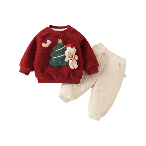 XiaoJinBu Повседневная спортивная одежда красный для младенцев и малышей