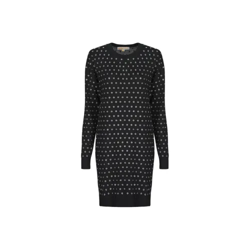 MICHAEL KORS Длинное платье с длинными рукавами женское черное