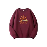 Свитшот бордового цвета с круглым вырезом (тонкий) - Солнце