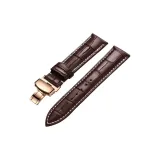 Пряжка розового золота - Коричневая кожа с белым швом