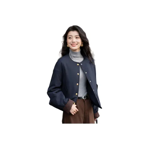 Dme Темно-синий Синий Женский Пуховик