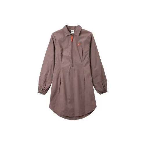 nike Длинное платье с длинными рукавами женское цвет фуксия затмения