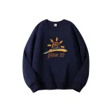 Темно-синий свитшот с круглым вырезом (тонкий) - Солнце