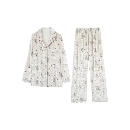 XIAFENYAN Абрикос Женские Пижамные Комплекты