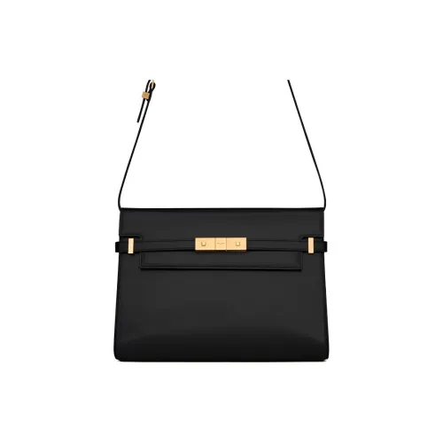 SAINT LAURENT Manhattan Коровья кожа Сумка через плечо Средний Женский Черный