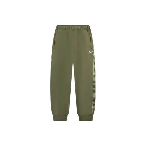 PUMA Оливково-зеленые унисекс вязаные тренировочные брюки