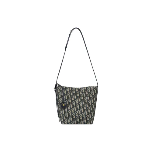 DIOR Diorstar Хлопковая ведрообразная сумка сумка через плечо маленькая женская синяя