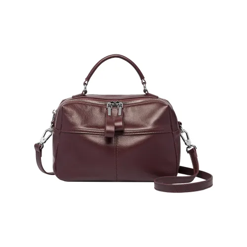 ZOOLER Сумка через плечо из крупнозернистой текстуры коровьей кожи женская черная анкора красная