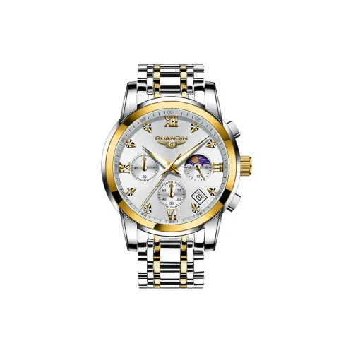 GUANQIN GS19197.JGD Кварцевый механизм ремешок из нержавеющей стали мужские часы белый циферблат