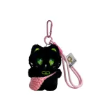 [Маленький Черный Кот Бант] Сумка через плечо Розовая + Плетеный шнур