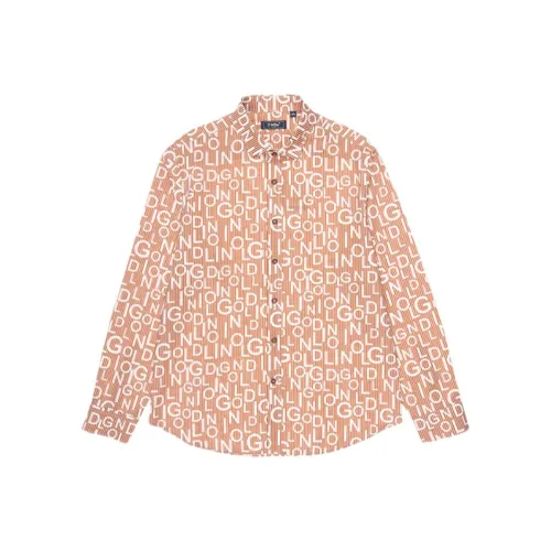 GOLDLION Orange с принтом размер 32 мужские рубашки