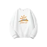 Белый свитшот с круглым вырезом (тонкий) - Солнце