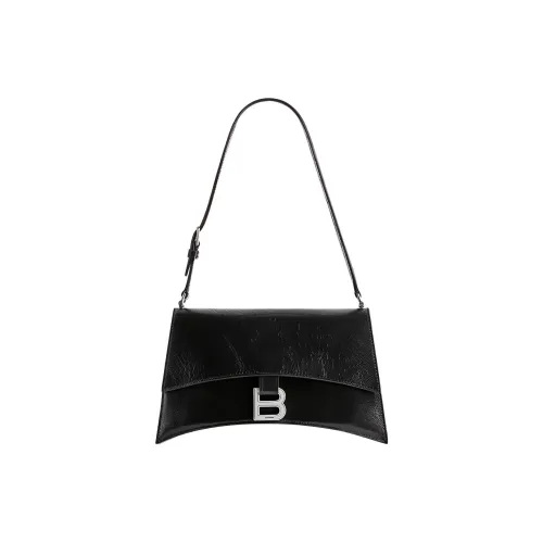 Balenciaga Crush Коровья кожа Сумка через плечо Маленькая Женская Черная