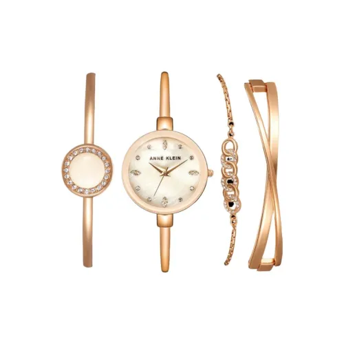 ANNE KLEIN Glamour Trend Collection Наручные часы Кварцевый механизм Керамика Ремешок Золотой циферблат Женские часы AK 3402BHST