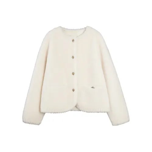 ELLE Белый Женские Бархатные Куртки