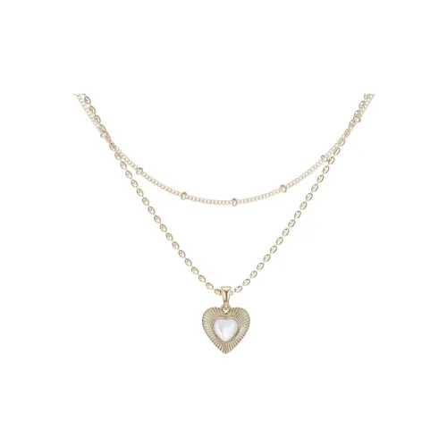 SUN HUNTER Ожерелье с покрытием из золота с 18 каратами медь + белый перламутр женское