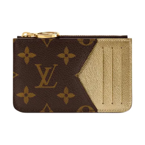 LOUIS VUITTON Монограмма Холст Картхолдер Унисекс Золото
