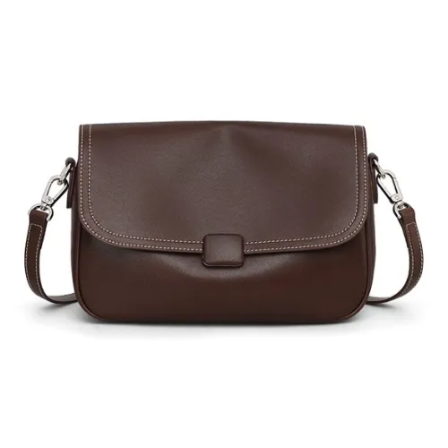 OUBOTE Сумка через плечо из коровьей кожи женская кофейного цвета