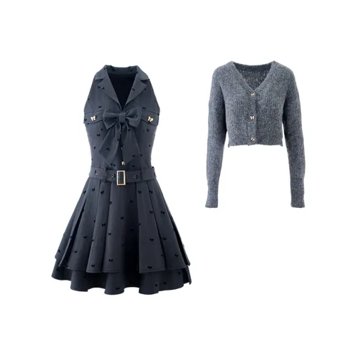 Blovelan Galaxy Gray Одежда Sets Женские Комплекты с Юбкой