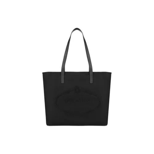 PRADA Переработанный Нейлон Тоут Сумка Сумка для покупок Сумка через плечо Женская Черная