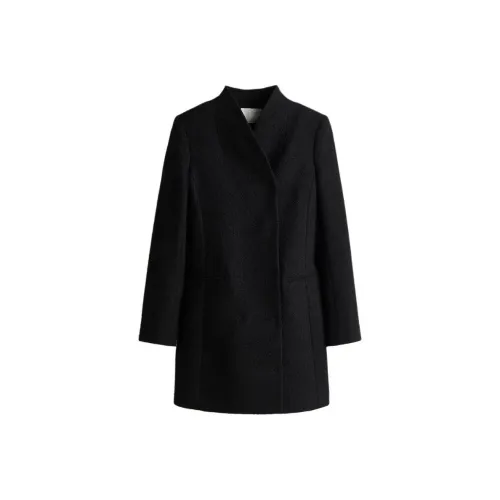 H M Черные Женские Длинные Платья с Длинными Рукавами