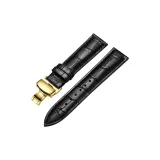 Золотая пряжка - черная кожа с черной строчкой