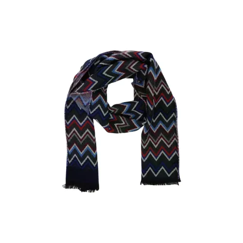 MISSONI Шерсть Трикотаж Шарфы Мужской Черный Белый Красный Синий