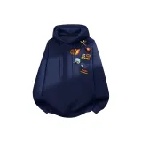 [Heavyweight с капюшоном] Темно-синий (Полная ширина, логотип на левом плече)