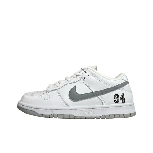 Supreme x Nike Dunk SB Slip Resistant Abrasion Resistant Low Top Скейтборд Кроссовки Унисекс Белый