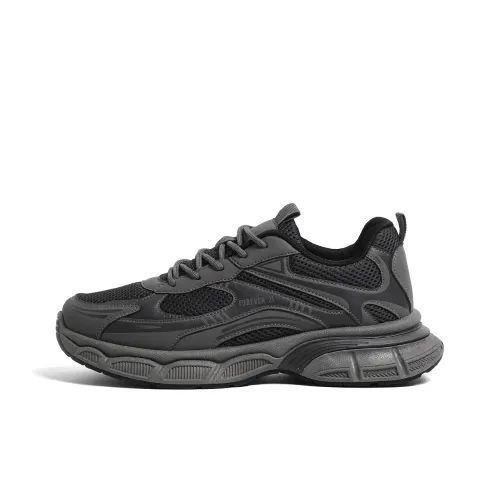 FOREVER 21 Амортизация Износостойкие Низкие Кеды Мужские Темно-Серые