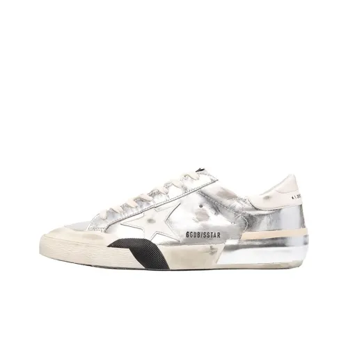 Golden Goose Супер Звезда Низкий Топ Стильный Скейтбординг Мужской Серебряный