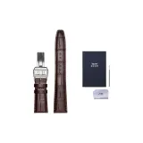 Коричневый бамбук с рельефом, серебряная складная застежка [укороченный].