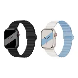 Яблоко Силиконовый ремешок - Полночный черный * Белый и синий цвет