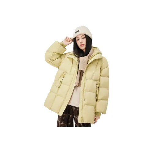 EICHITOO Светло-желтый женский пуховик