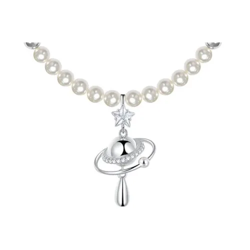 SUN HUNTER Белое золото с покрытием медный+искусственный жемчуг+синтетический кубический цирконий ожерелья женские