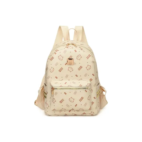WHERE WHAT WHO ПУ (полиуретан) Рюкзак Стандартный Женский Бежевый Розовый Коричневый