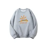 Светло-серый свитшот с круглым вырезом (на флисовой подкладке) - Солнце