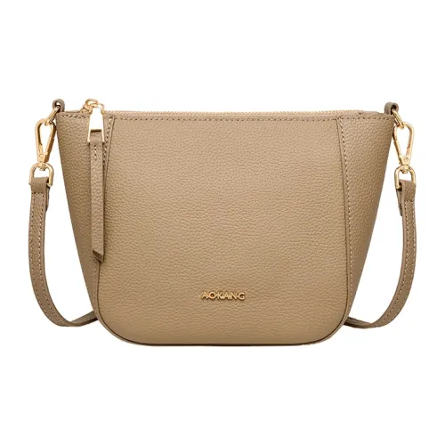 AOKANG Сумка через плечо из крупнозернистой текстуры коровьей кожи Маленькая Женская Слон Серый Классический Черный