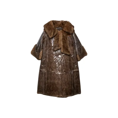 PRADA Хаки Коричневый Женские Бархатные Куртки